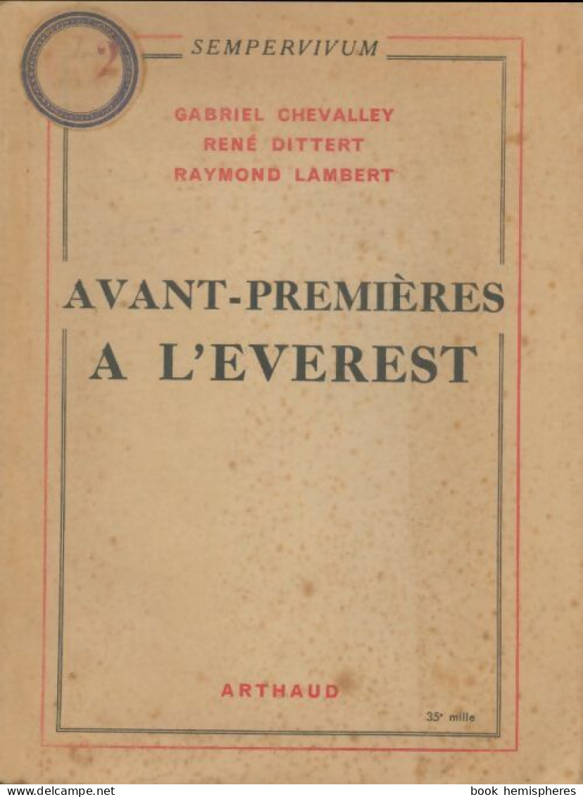 Avant-Premières À L'Everest (1953) De Gabriel Chevalley - Nature