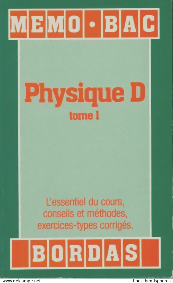 Memo/8 Physique D T1 (1993) De Fay - 12-18 Anni