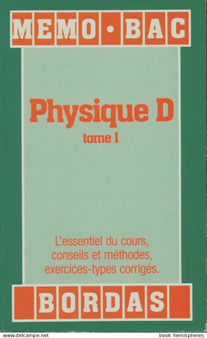 Memo/8 Physique D T1 (1993) De Fay - 12-18 Jaar
