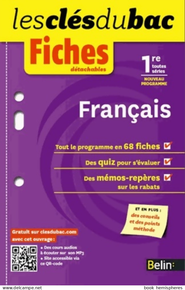 Clés DU BAC FICHES Français 1RE (2013) De Collectif - 12-18 Anni