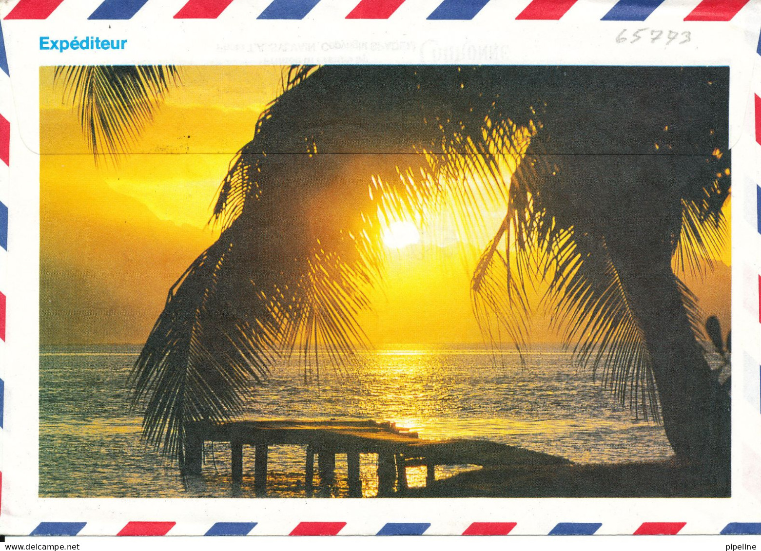 French Polynesia Air Mail Cover Sent To Denmark 25-3-1986 Single Franked - Briefe U. Dokumente