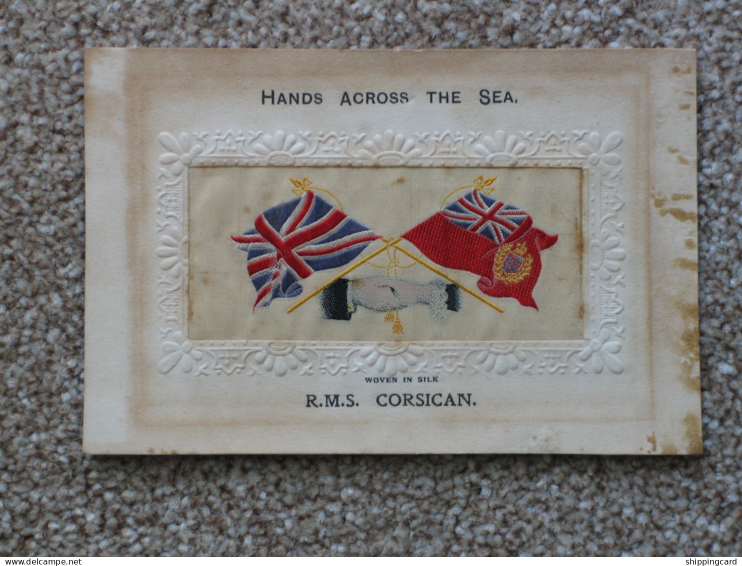 ALLAN LINE CORSICAN SILK HANDS ACROSS THE SEA - Paquebote