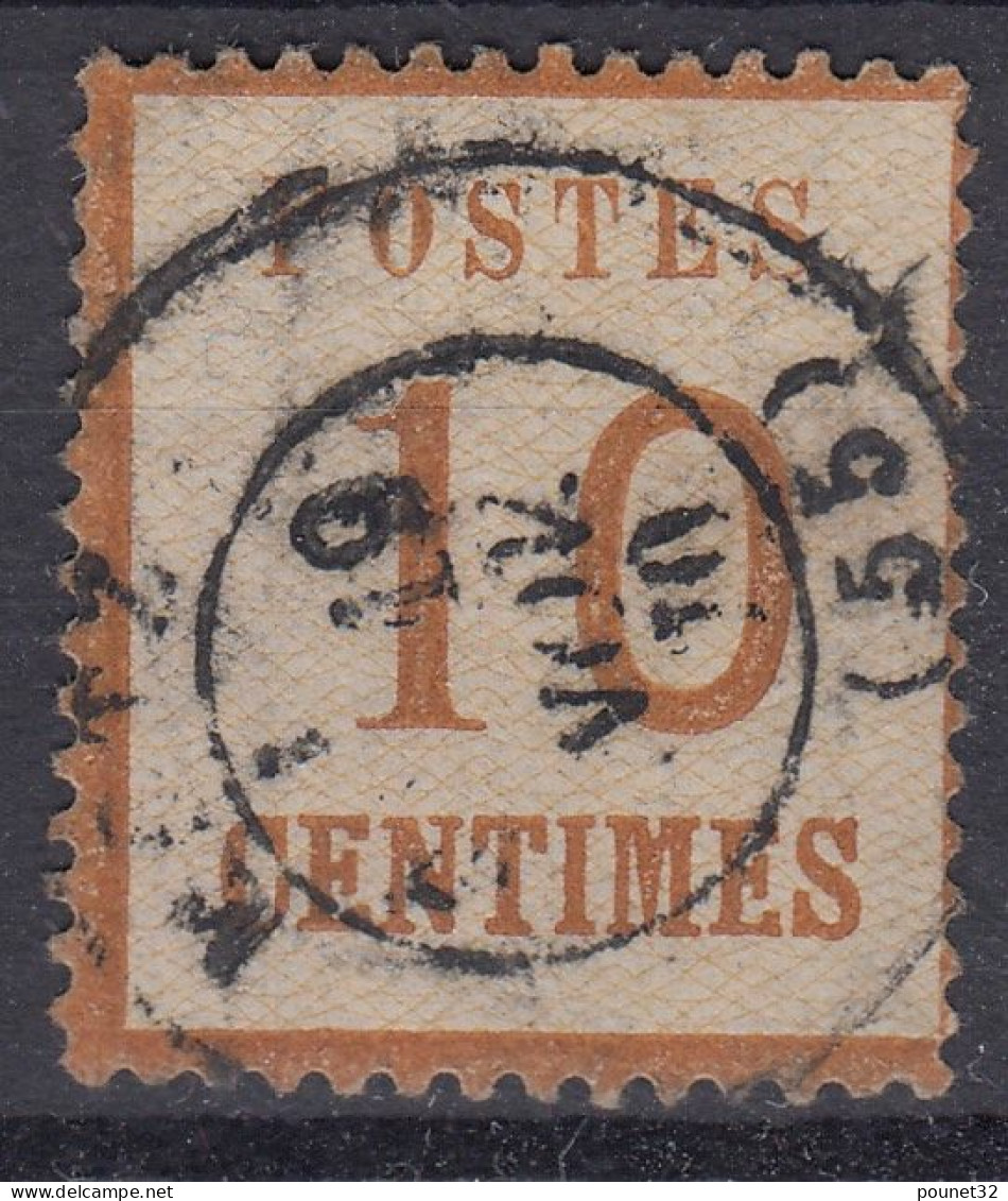 TIMBRE FRANCE ALSACE LORRAINE 10c BISTRE BRUN N° 5 CACHET FRANCAIS DE METZ - Used Stamps
