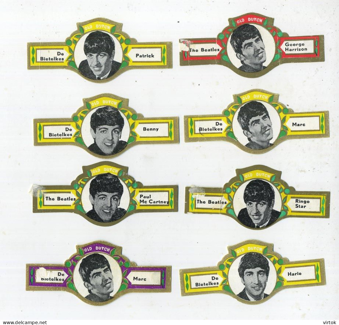 THE BEATLES     :  8   BAGUES DE CIGARE  -   8   Sigarenbanden  (  See Scan For Detail ) - Bauchbinden (Zigarrenringe)