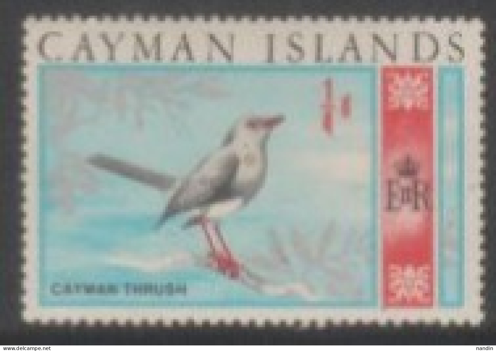 1990  CAYMAN ISLAND USED STAMP ON BIRDS/ Local Motives-Turdus Ravidus-Robins/An Extinct Bird From Thrush Family - Passereaux