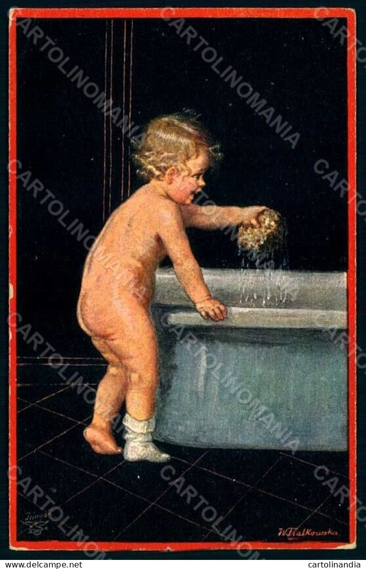 Artist Signed Fialkowska W. Children Child Serie 1221 Postcard HR0923 - Autres & Non Classés