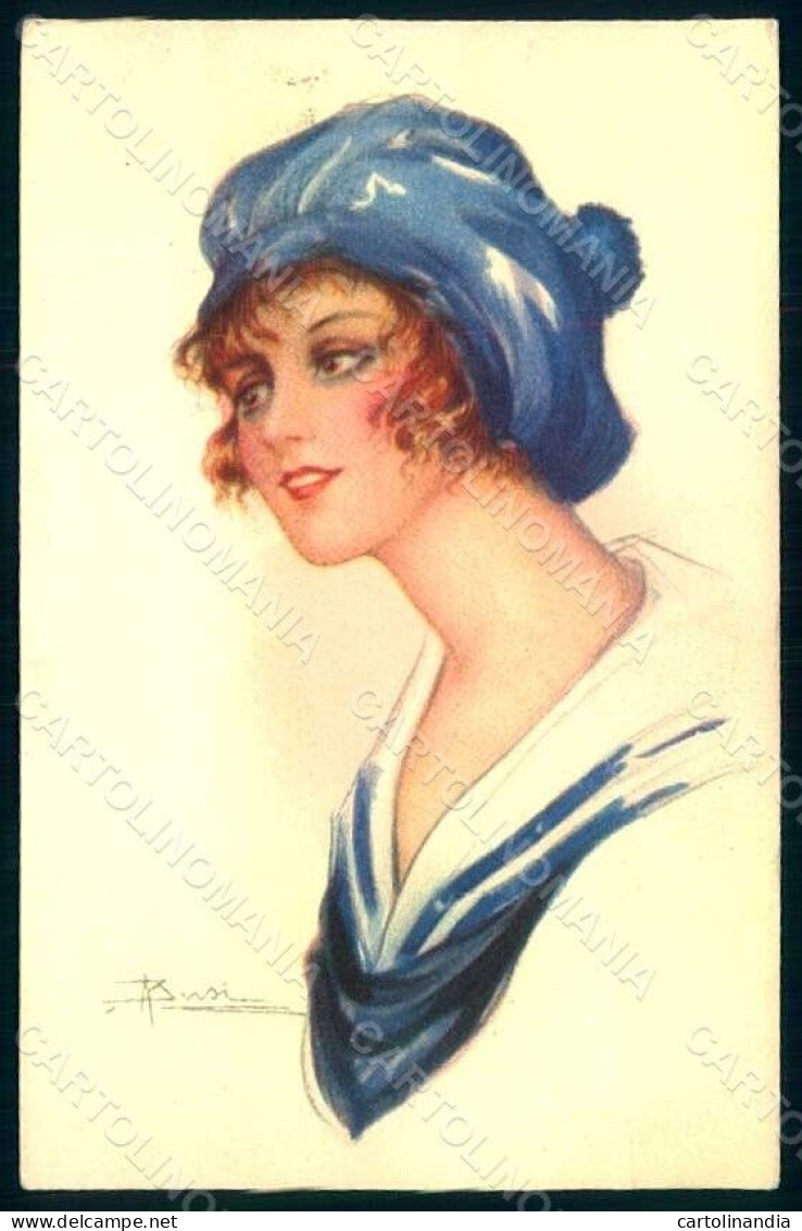 Artist Signed Busi Glamour Fashion Lady Mode Serie 112-6 WRINKLES Pc HR1385 - Autres & Non Classés