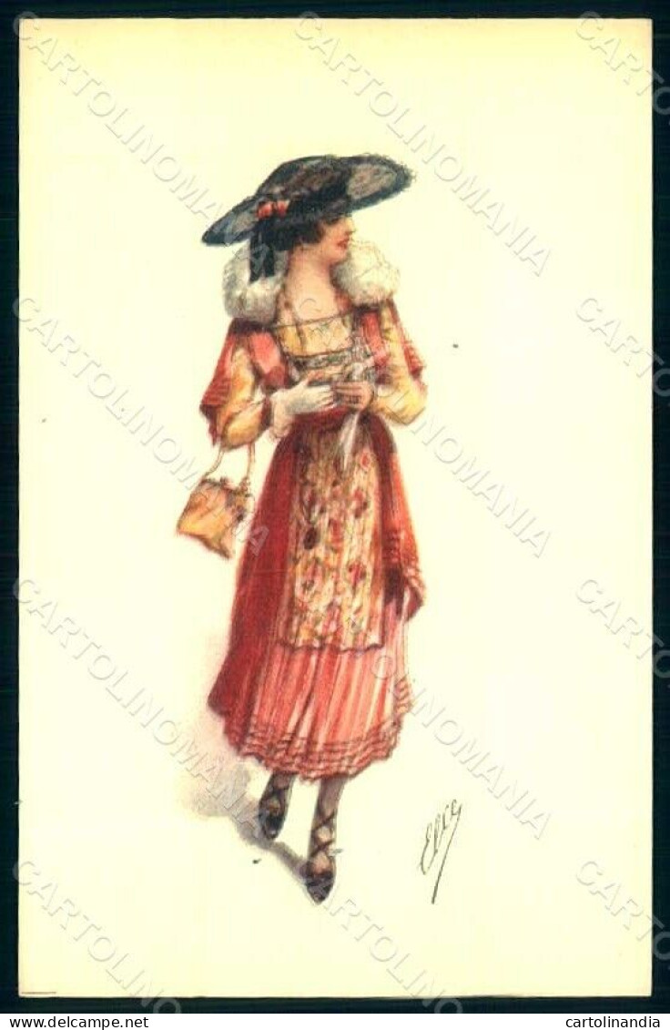 Artist Signed Cenni E. Glamour Fashion Lady Mode Serie 927-6  Postcard HR1761 - Autres & Non Classés