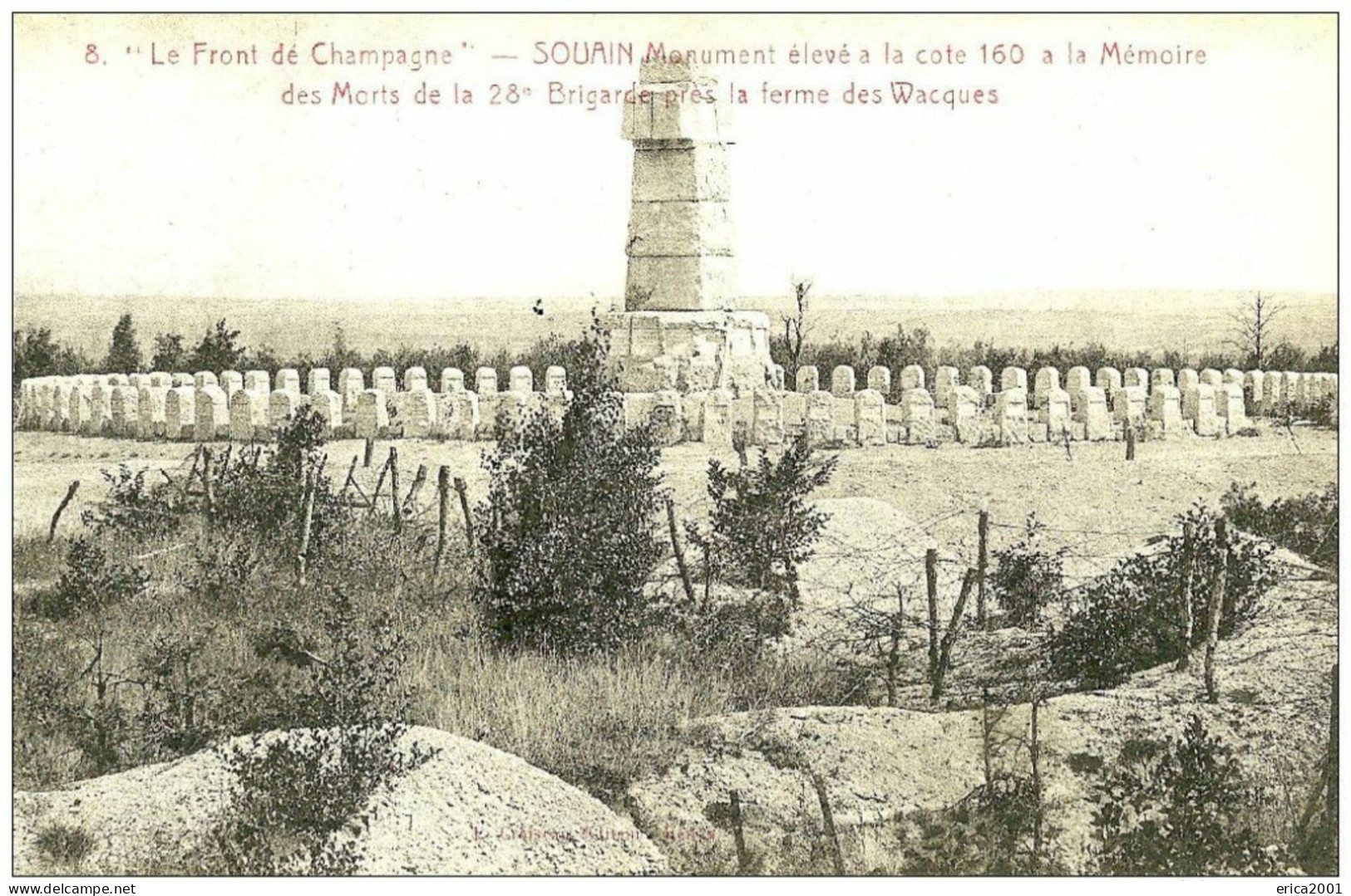 Souain-Perthes-lès-Hurlus. Le Monument élevé à La Cote 160. - Souain-Perthes-lès-Hurlus