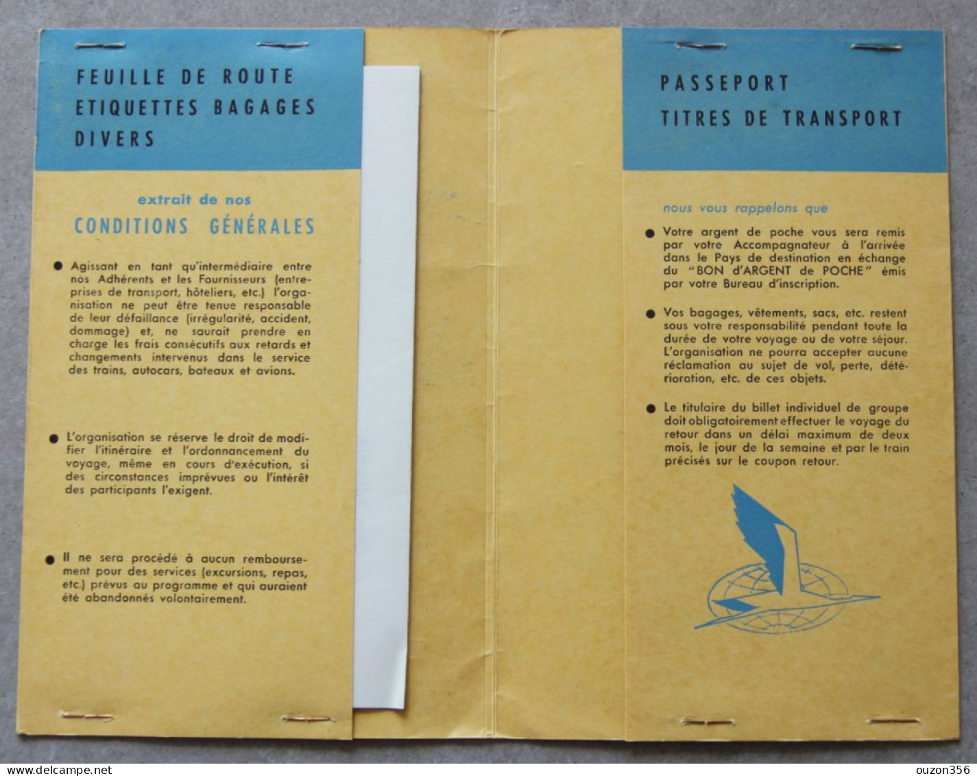 Carte De Participant Et Programme De La Générale Française De Voyages à Paris, 1959, En Italie - 1950 - ...