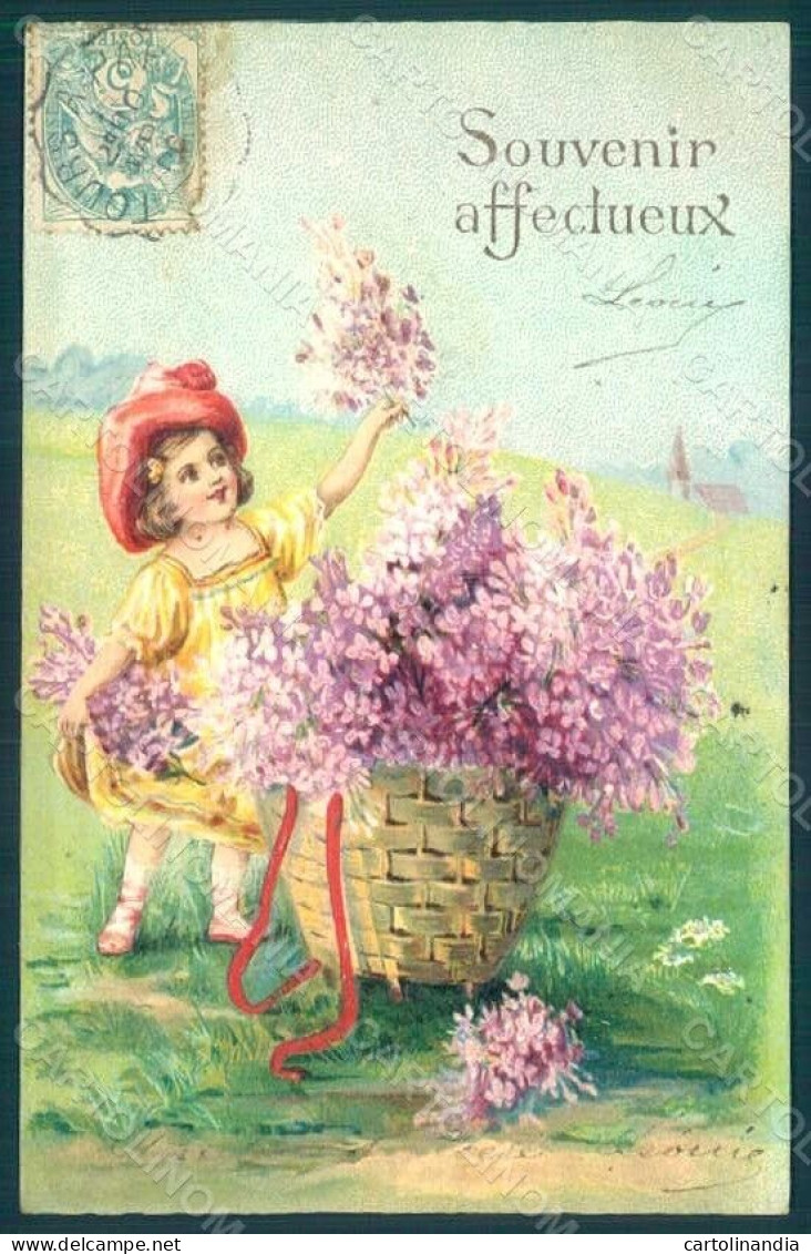 Greetings Girl Flowers Relief Postcard HR0592 - Altri & Non Classificati