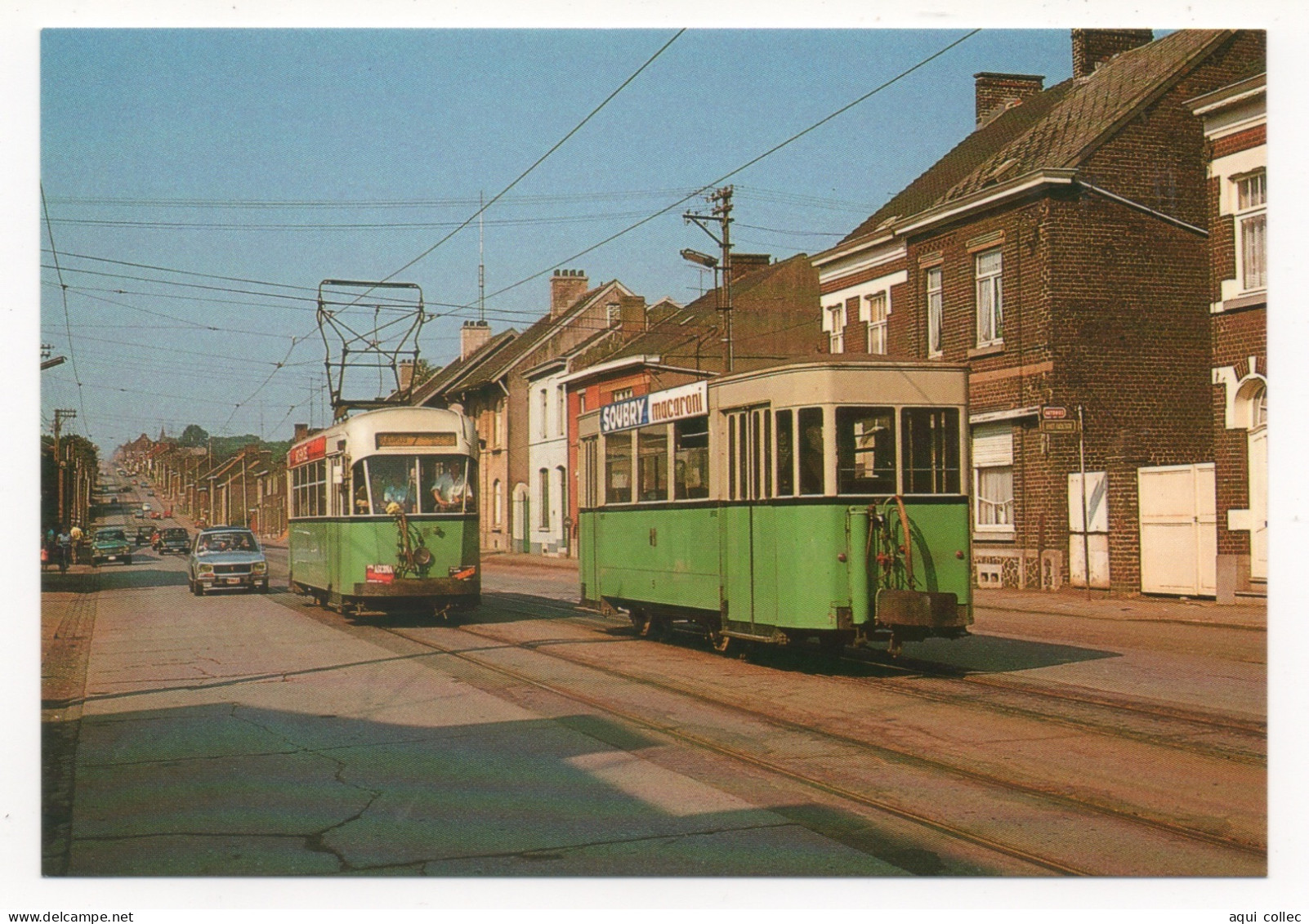 STIC - LIGNE 7 CHARLEROI - FLEURUS - MOTRICE 422 ET REMORQUE À TAILLIS-PRÉ EN 1972 - Strassenbahnen