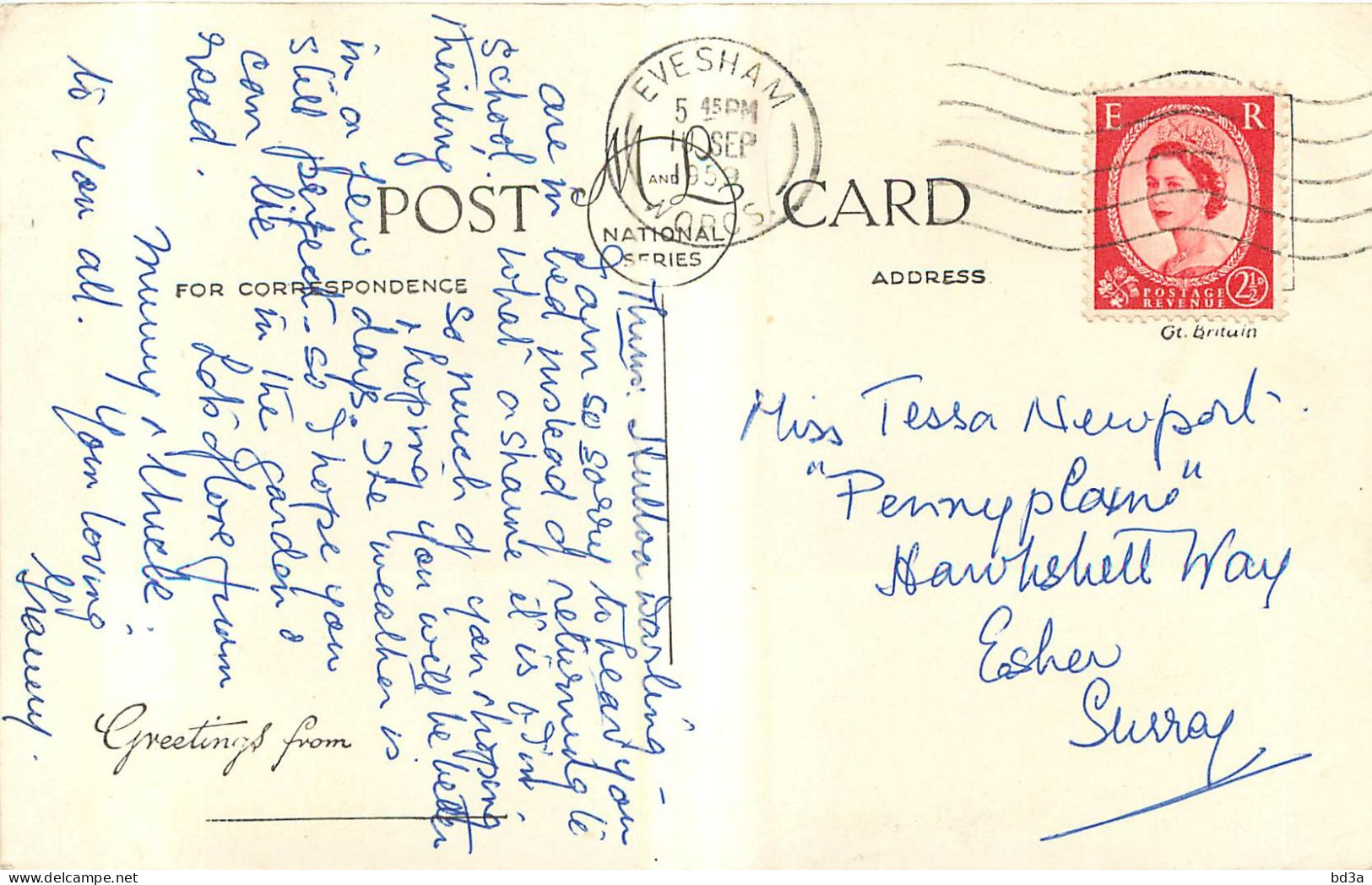 MARCOPHILIE  EVESHAM 1959  - Maschinenstempel (EMA)