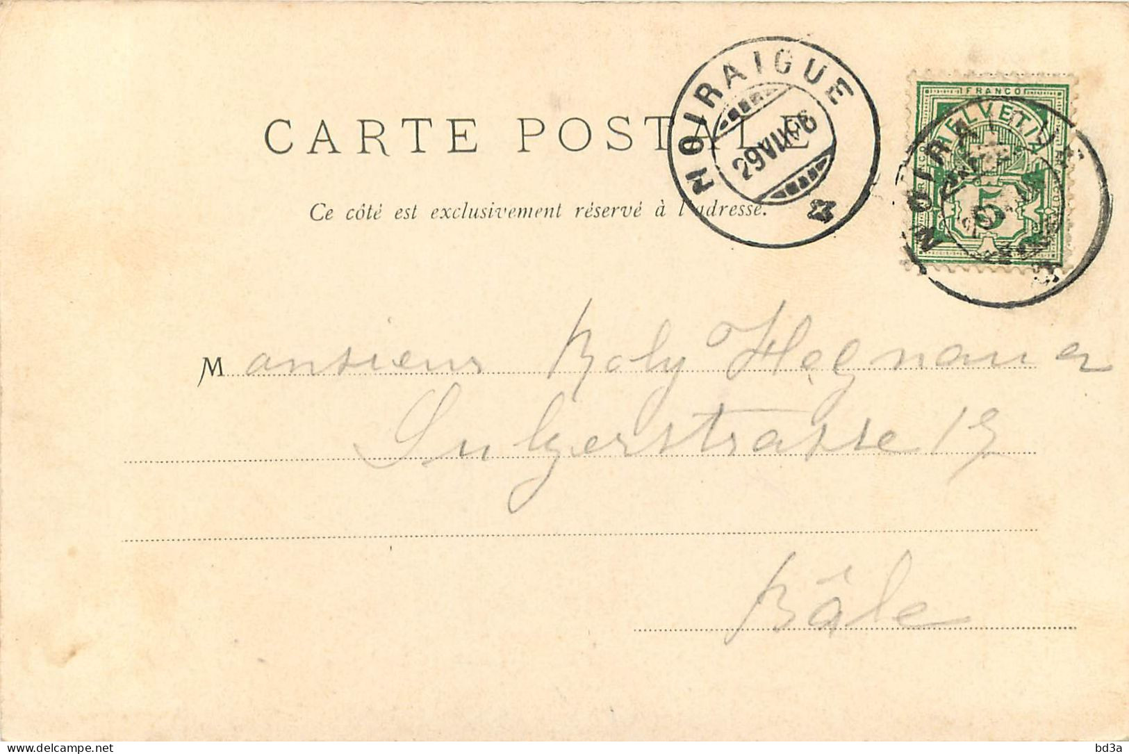 CACHET SUISSE MOIRAIGUE1906 - Postmark Collection