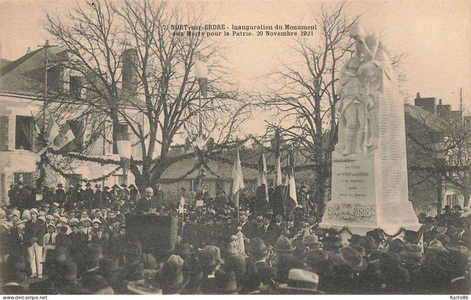 Nort Sur Erdre * Inauguration Du Monument Aux Morts Pour La Patrie , Le 20 Novembre 1921 * Fête Cérémonie - Nort Sur Erdre