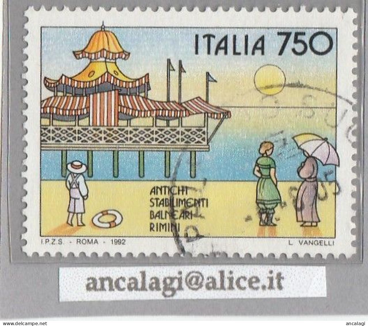 USATI ITALIA 1992 - Ref.0654 "ANTICHI STABILIMENTI BALNEARI" 1 Val. - 1991-00: Gebraucht