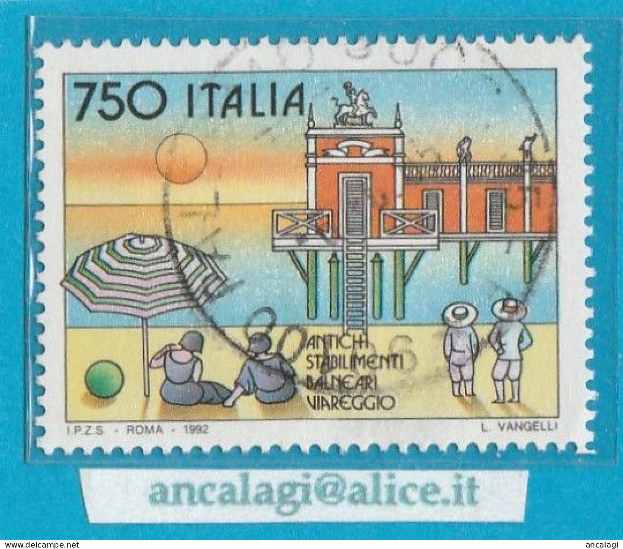 USATI ITALIA 1992 - Ref.0654B "ANTICHI STABILIMENTI BALNEARI" 1 Val. - 1991-00: Gebraucht