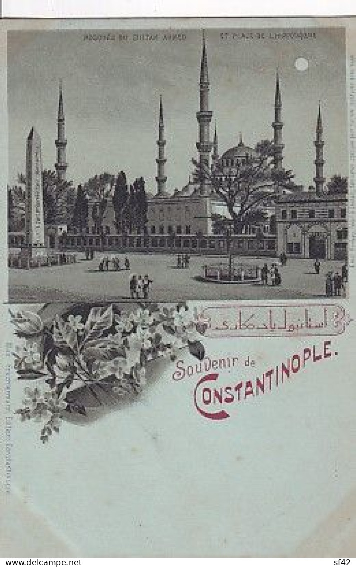 SOUVENIR DE CONSTANTINOPLE     LITHO A LA LUNE      PRECURSEUR - Turquie