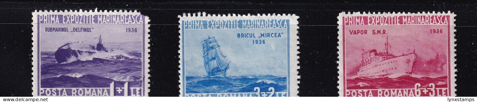 LI06 Romania 1936 Marine Exhibition, Bucharest - Ships Mint Stamps - Neufs