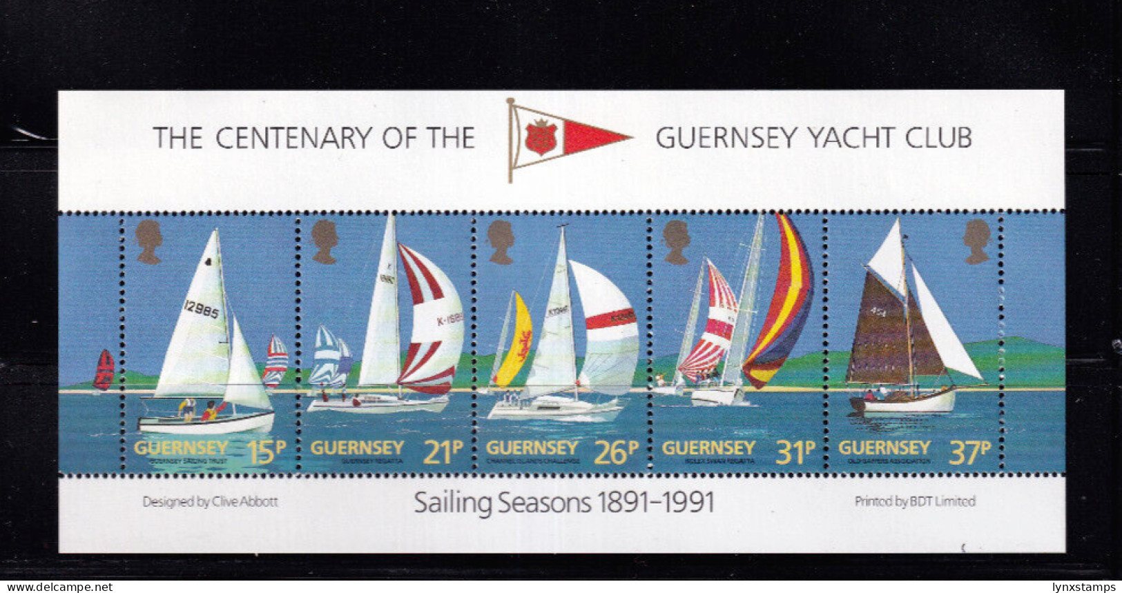 LI06 Guernsey 1991 The 100th Anniversary Of The Guernsey Yacht Club Mini Sheet - Ortsausgaben
