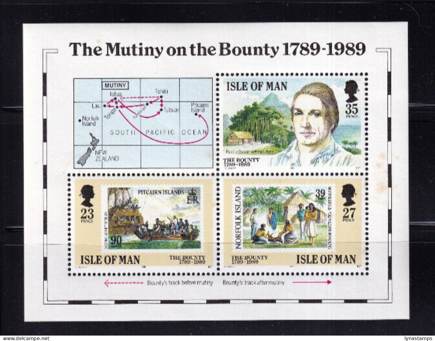 LI06 Isle Of Man 1989 The 200th Anniv Of The Mutiny On The Bounty Mini Sheet - Lokale Uitgaven