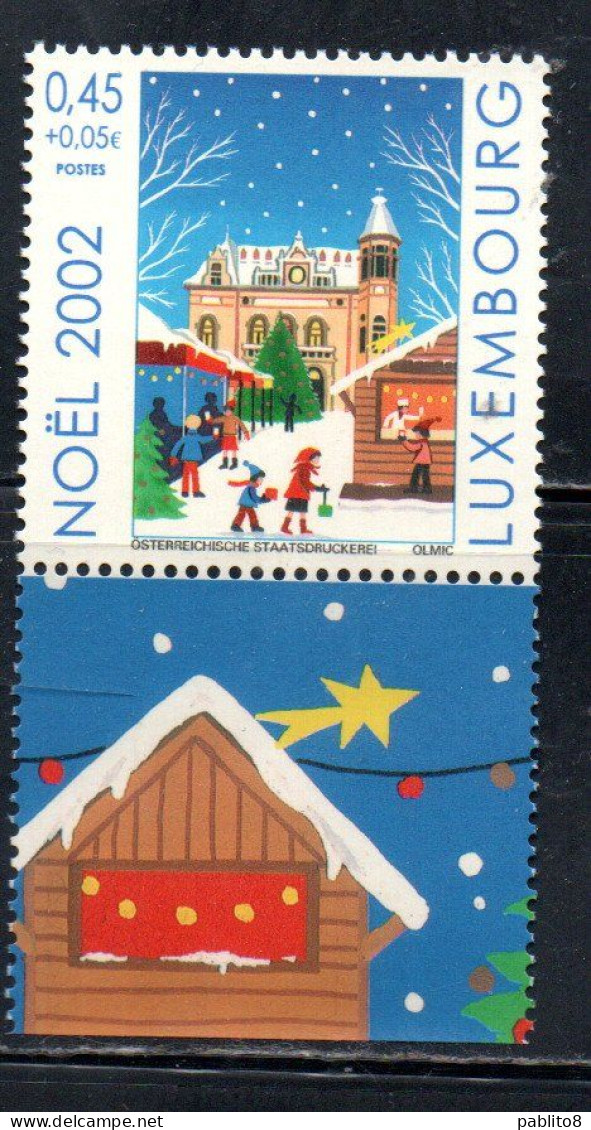 LUXEMBOURG LUSSEMBURGO 2002 CHRISTMAS NATALE NOEL WEIHNACHTEN NAVIDAD 0.45 + 0.05€ MNH - Unused Stamps