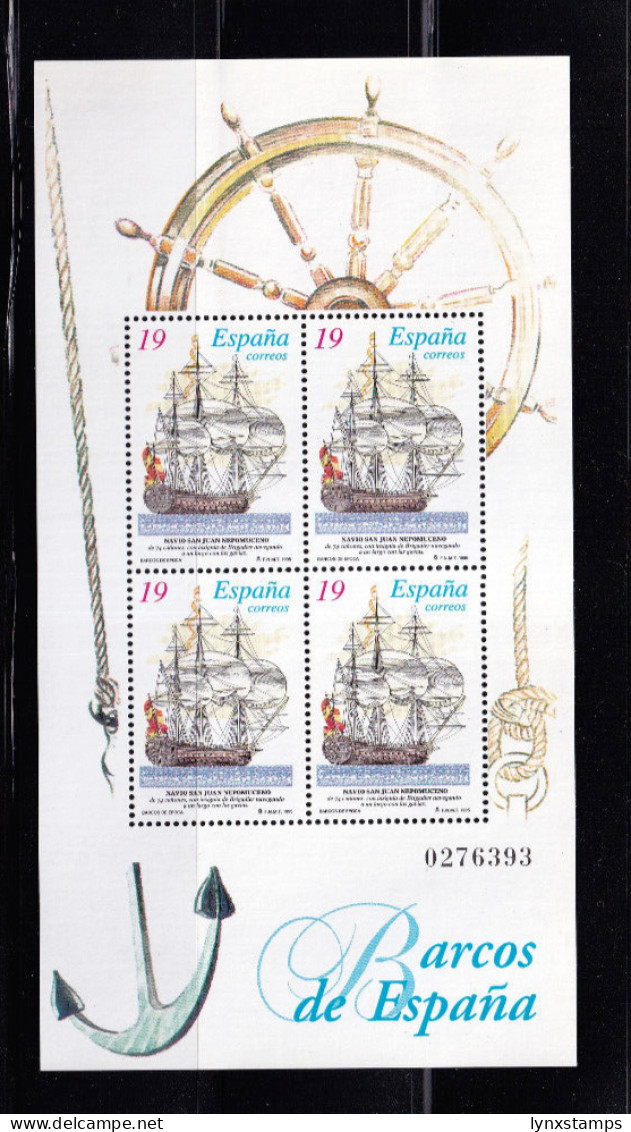 LI06 Spain 1995 Old Sailing Ships Mint Mini Sheet - Neufs