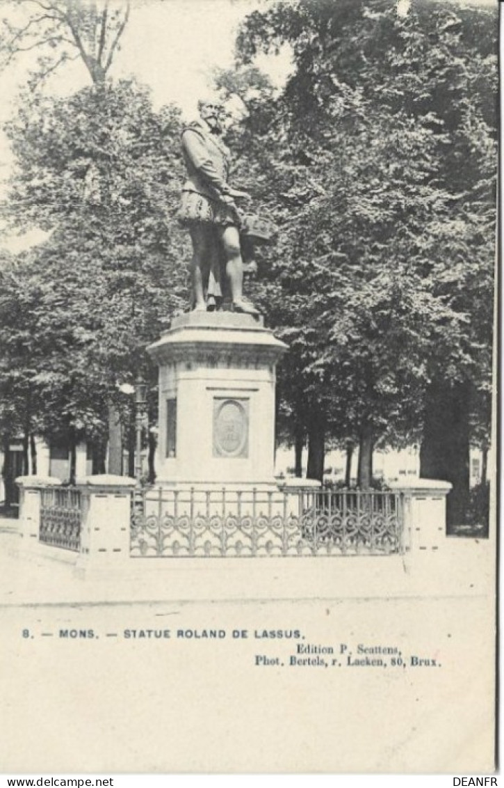 MONS : Statue Roland De Lassus .Carte Impeccable. - Mons