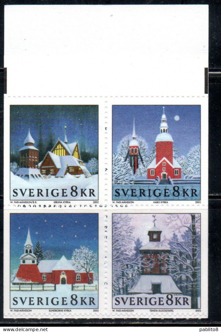 SWEDEN SVERIGE SVEZIA SUEDE 2002 CHRISTMAS NATALE NOEL WEIHNACHTEN NAVIDAD BLOCK FROM BOOKLET MNH - Ungebraucht