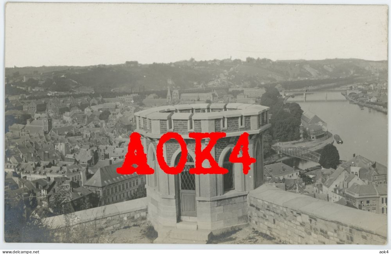 Namen Namur Carte Photo Panorama Meuse Occupation Allemande 1918 Citadelle Bateau Bateaux Pont - Namen