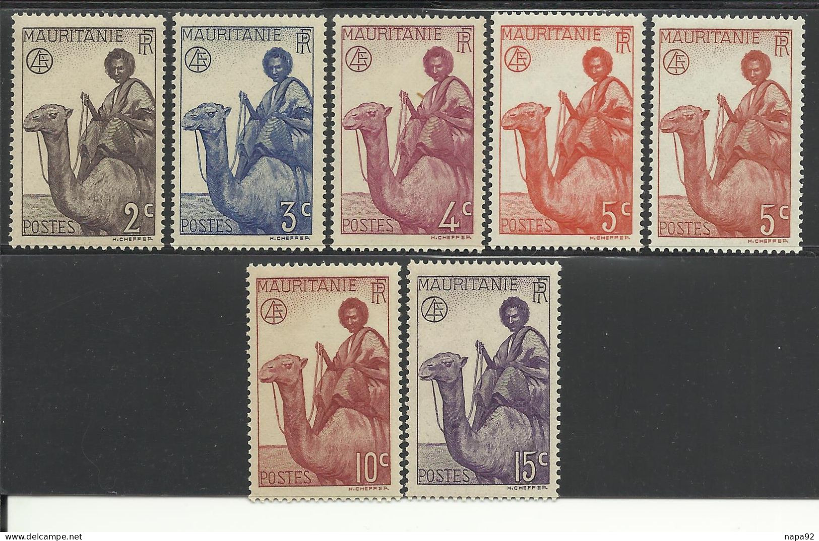 MAURITANIE 1938 YT 73/78** AVEC 76a - Unused Stamps