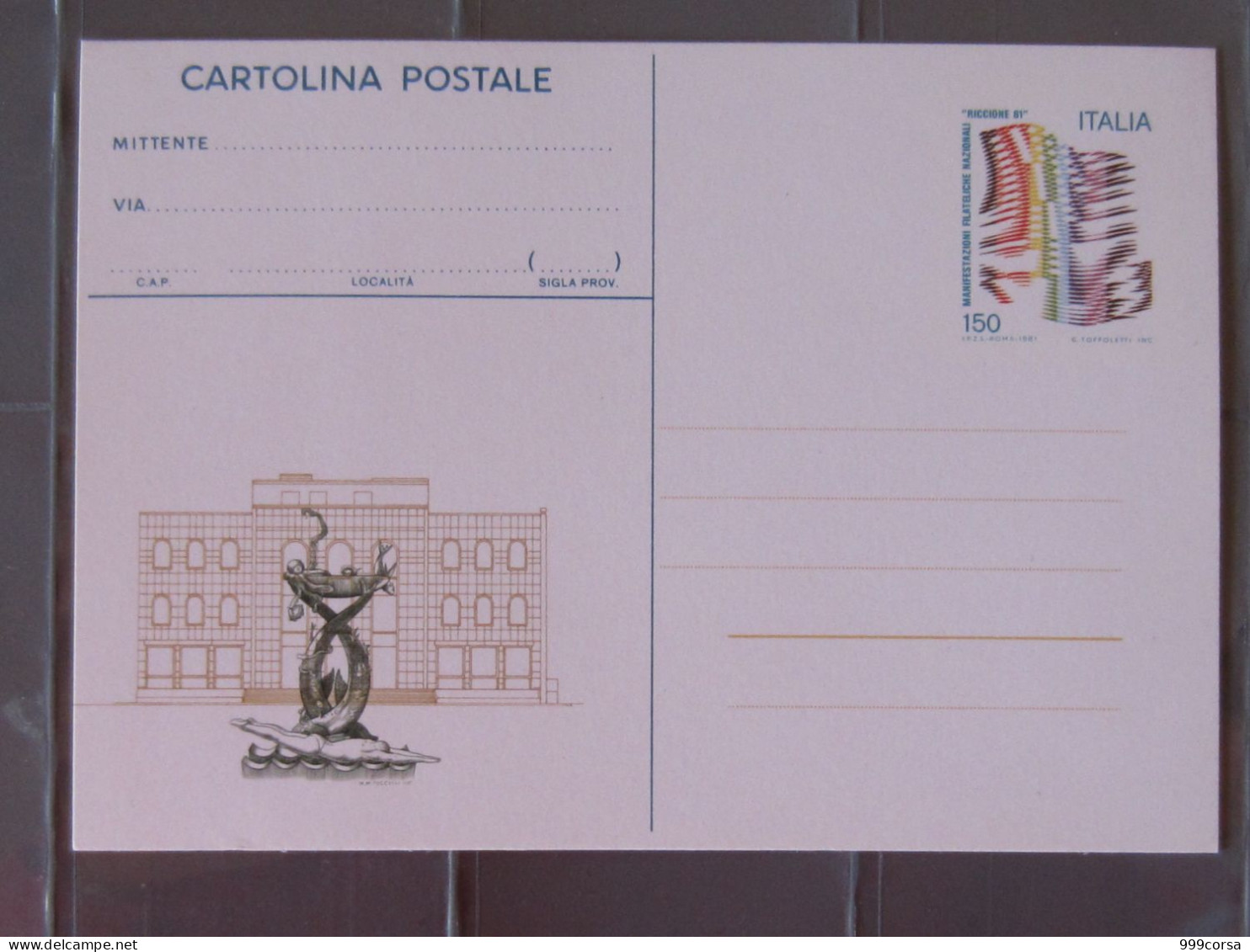 ITALIA 1981, Manifestazione Filatelica Nazionale Riccione '81, Cart.post. - Philatelic Exhibitions