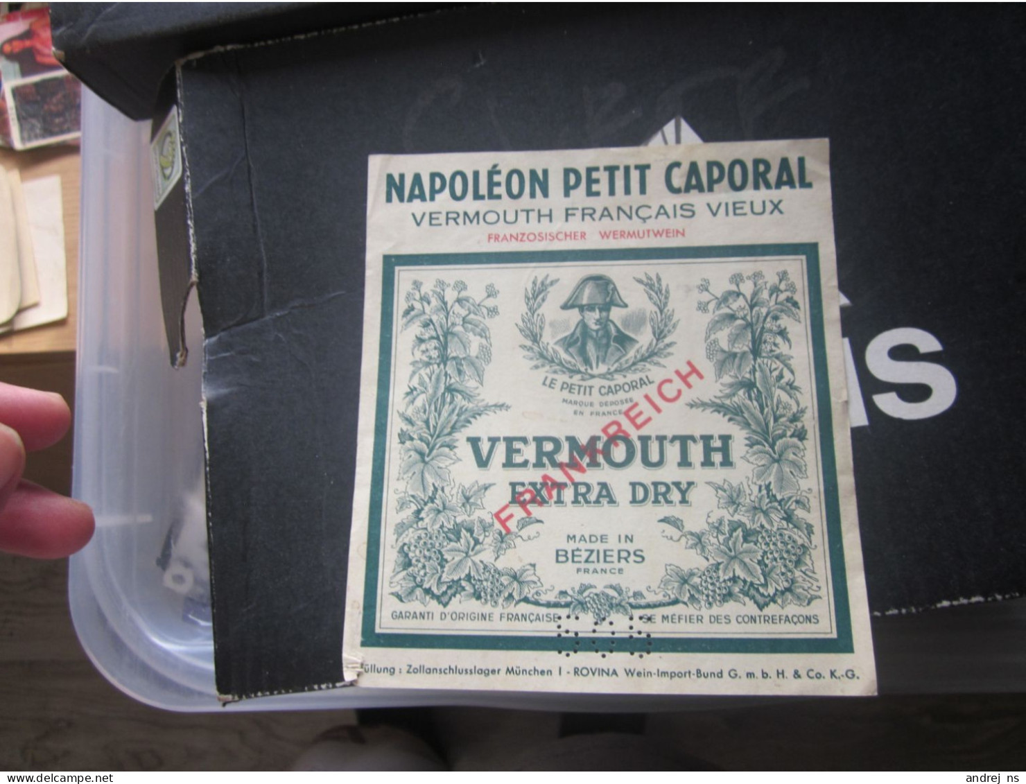 Napoleon Petit Caporal Vermouth Francais Vieux Vermouth Extra Dry Made In Beziers France  505 Number - Other & Unclassified