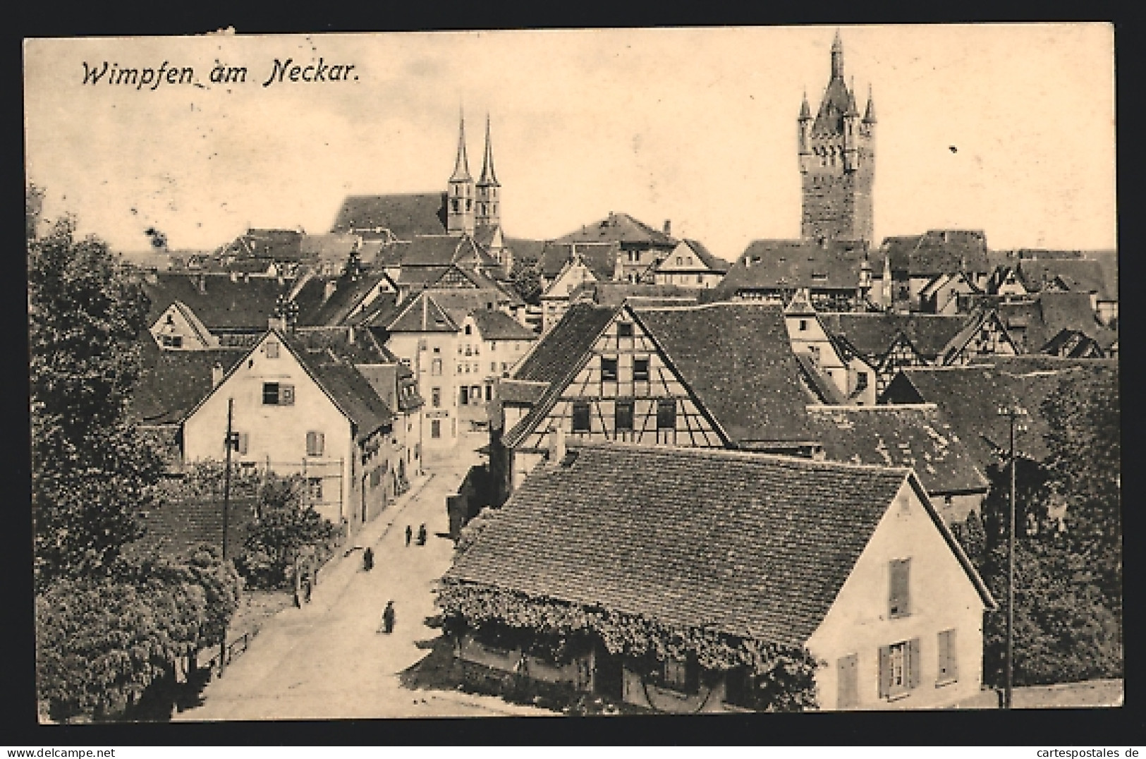 AK Wimpfen Am Neckar, Ortsansicht Mit Fachwerkshaus  - Bad Wimpfen