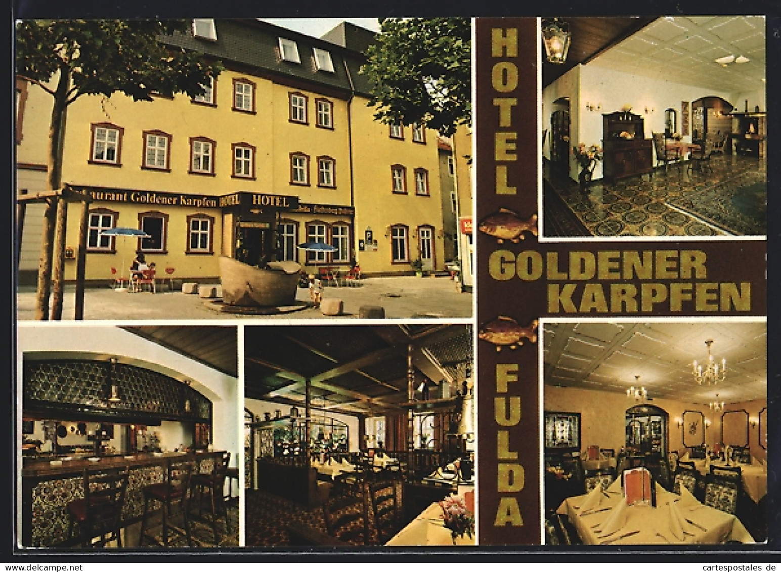 AK Fulda, Hotel-Restaurant Goldener Karpfen, Innen- Und Aussenansicht  - Fulda