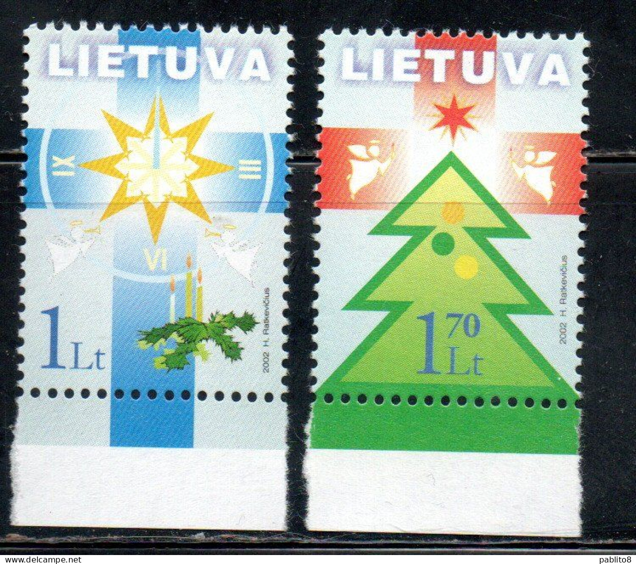 LITHUANIA LITUANIA LIETUVA 2002 CHRISTMAS NATALE NOEL WEIHNACHTEN NAVIDAD COMPLETE SET SERIE COMPLETA MNH - Lituania