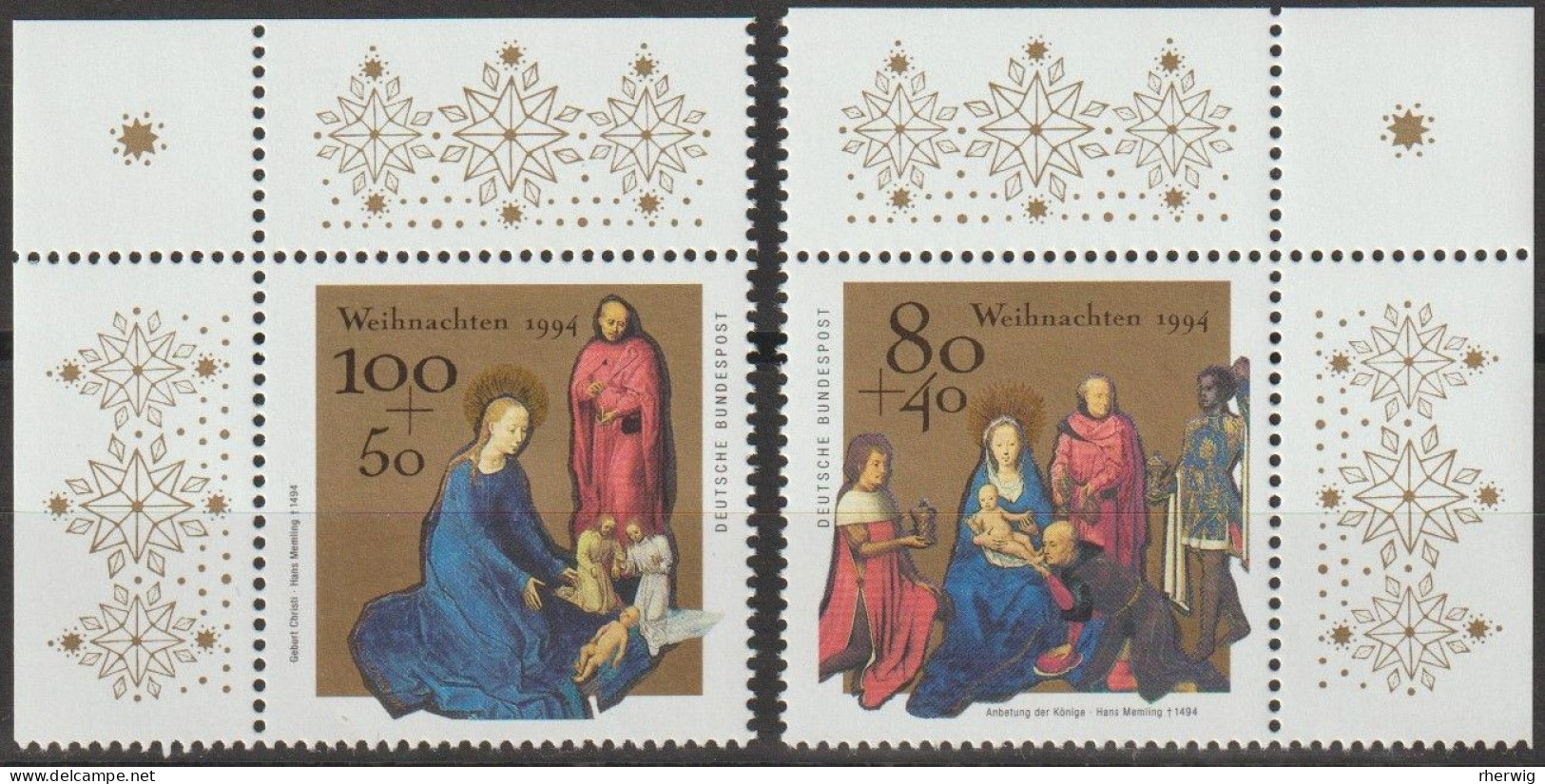 BRD, 1994, Mi.Nr. 1770-1771 ** -  Ein Satz Mit Eckrand Oben "Weihnachten" - Unused Stamps