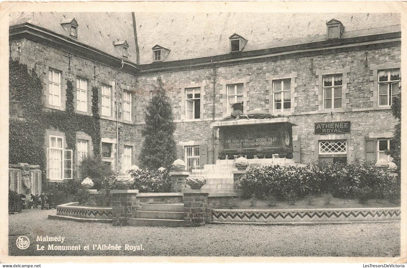 BELGIQUE - Malmédy - Le Monument Et L'Athénée Royal - Carte Postale Ancienne - Malmedy