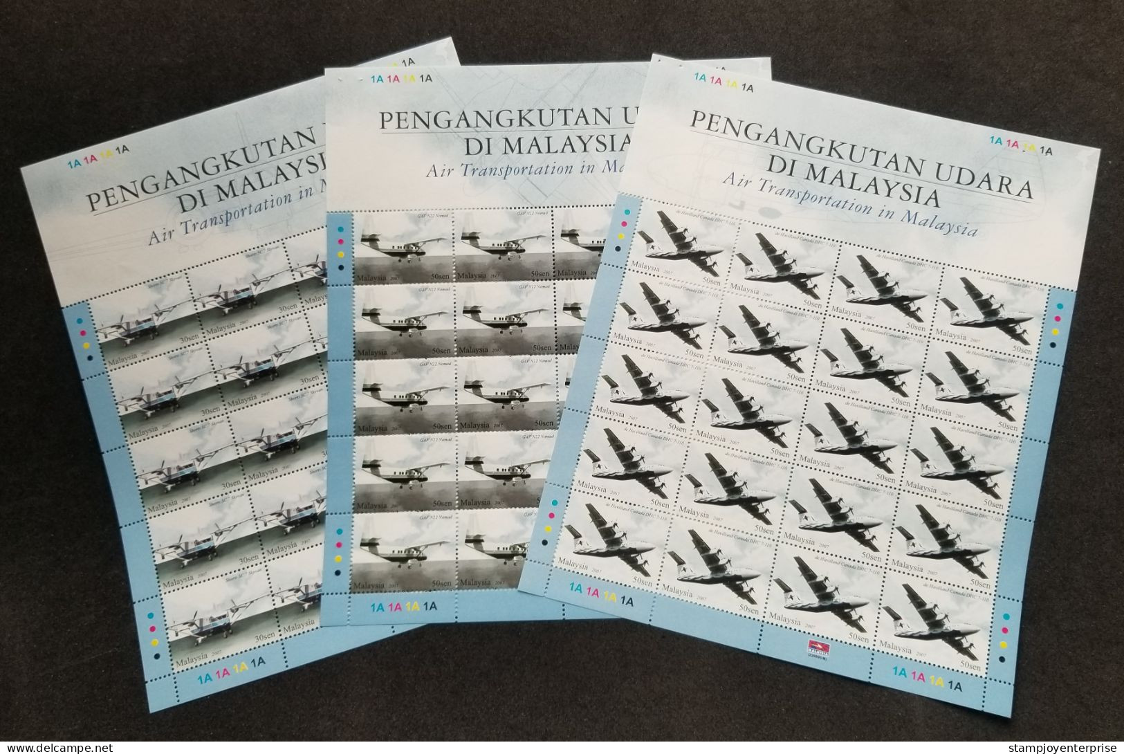 Malaysia Air Transportation 2007 Aviation Aeroplane Airplane Transport Vehicle (sheetlet) MNH *stapler Hole - Malesia (1964-...)