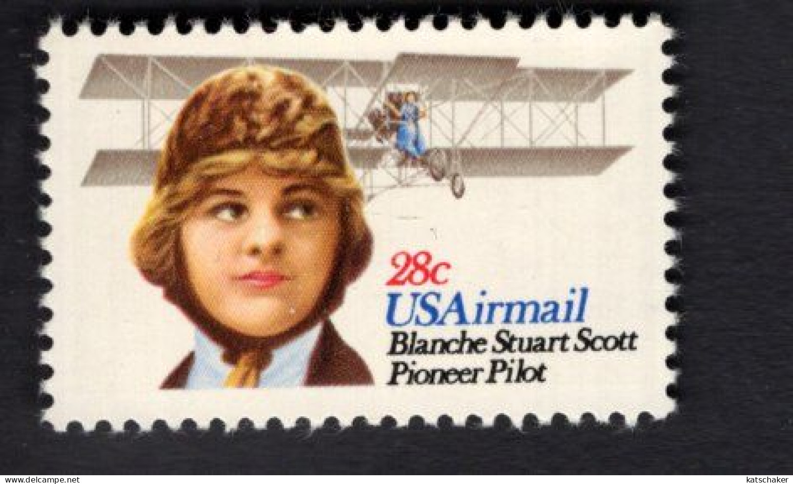 200227098  1980 SCOTT C99 (XX) POSTFRIS MINT NEVER HINGED -  BLANCHE STUART SCOTT - FIRST WOMAN PILOT - 3b. 1961-... Neufs