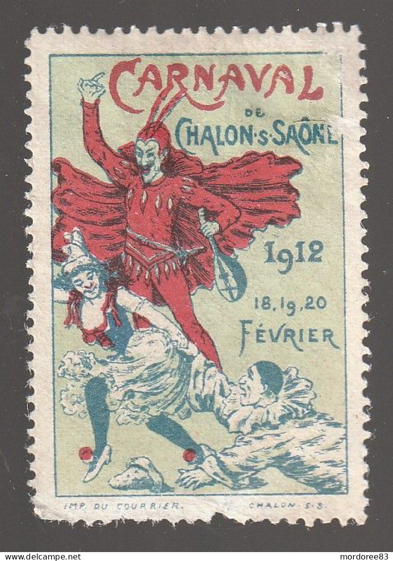 CARNAVAL DE CHALON SUR SAONE 1912 OBLITERE - Tourism (Labels)