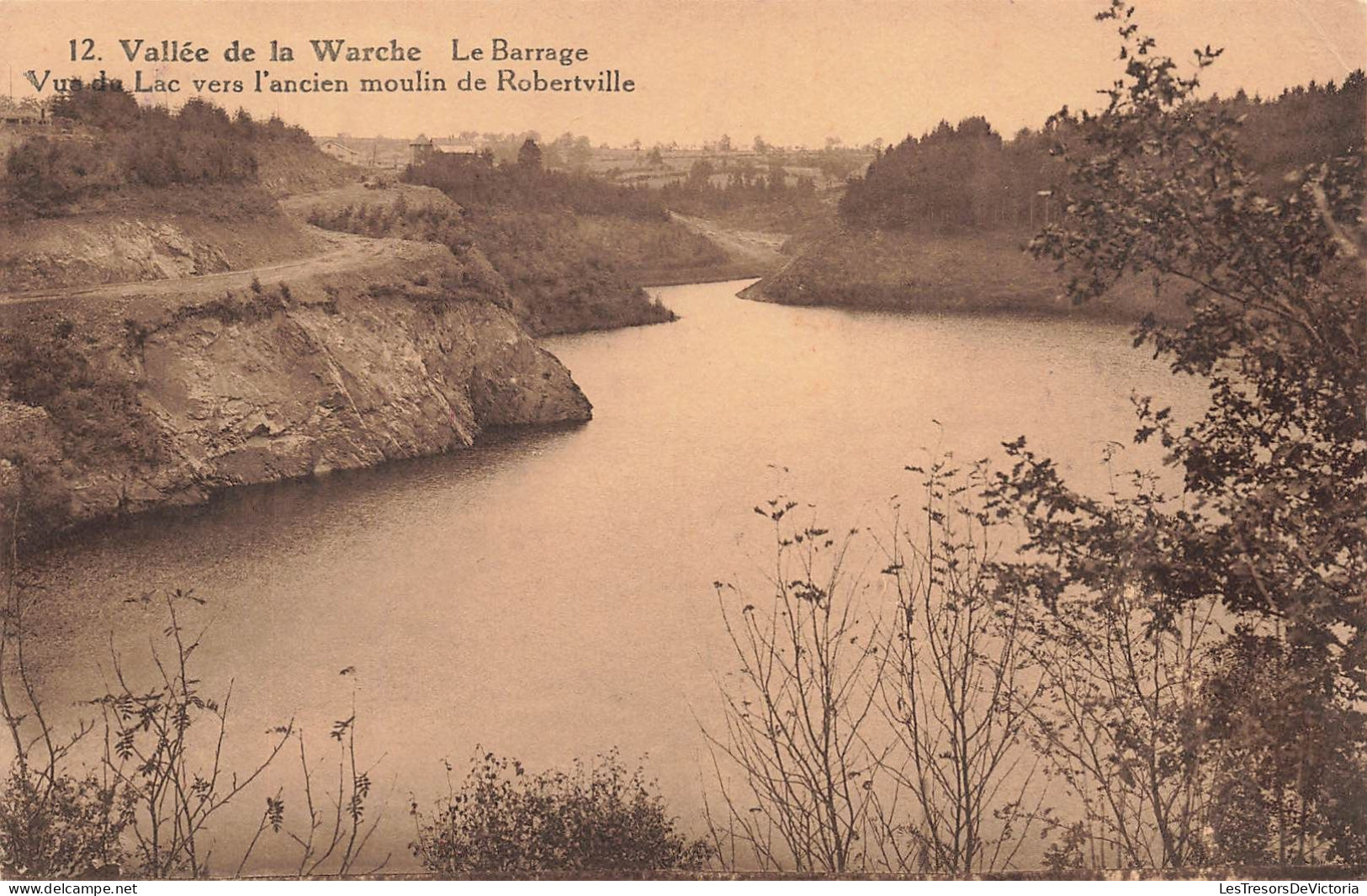 BELGIQUE - Vallée De La Warche - Le Barrage - Vue Du Lac Vers L'ancien Moulin De Robertville - Carte Postale Ancienne - Malmedy