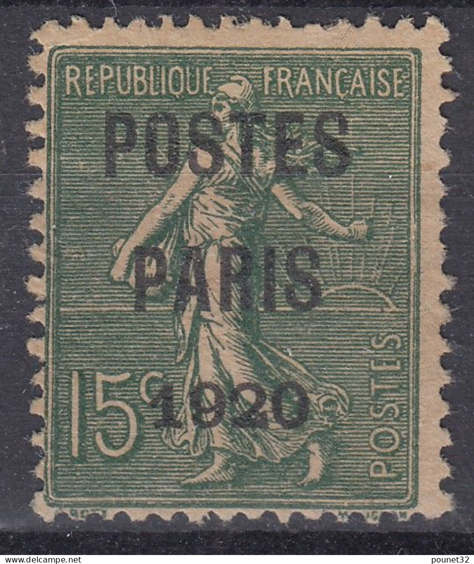 TIMBRE FRANCE PREOBLITERE SEMEUSE POSTES PARIS 1920 N° 25 UTILISE - COTE 130 € - 1893-1947