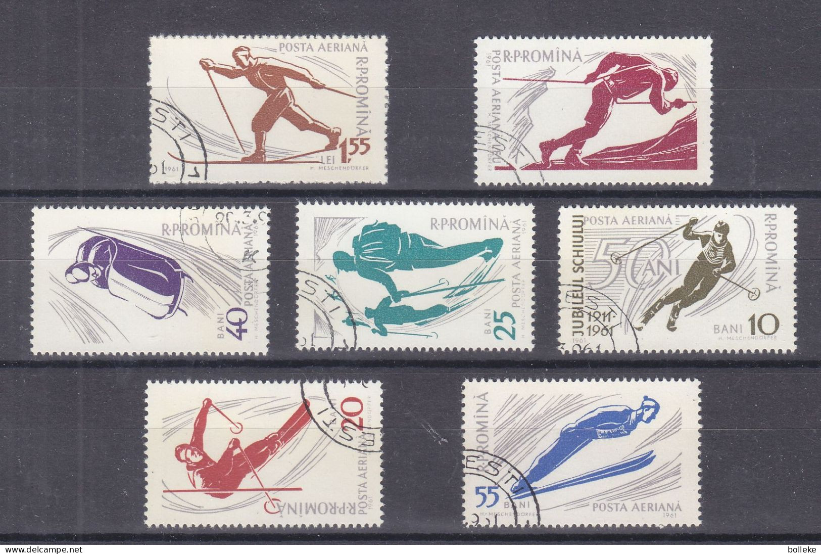 Roumanie - Yvert PA 127 / 33 Oblitérés - Sports - Ski - Luge -ski De Fond - Saut Tremplin - - Used Stamps