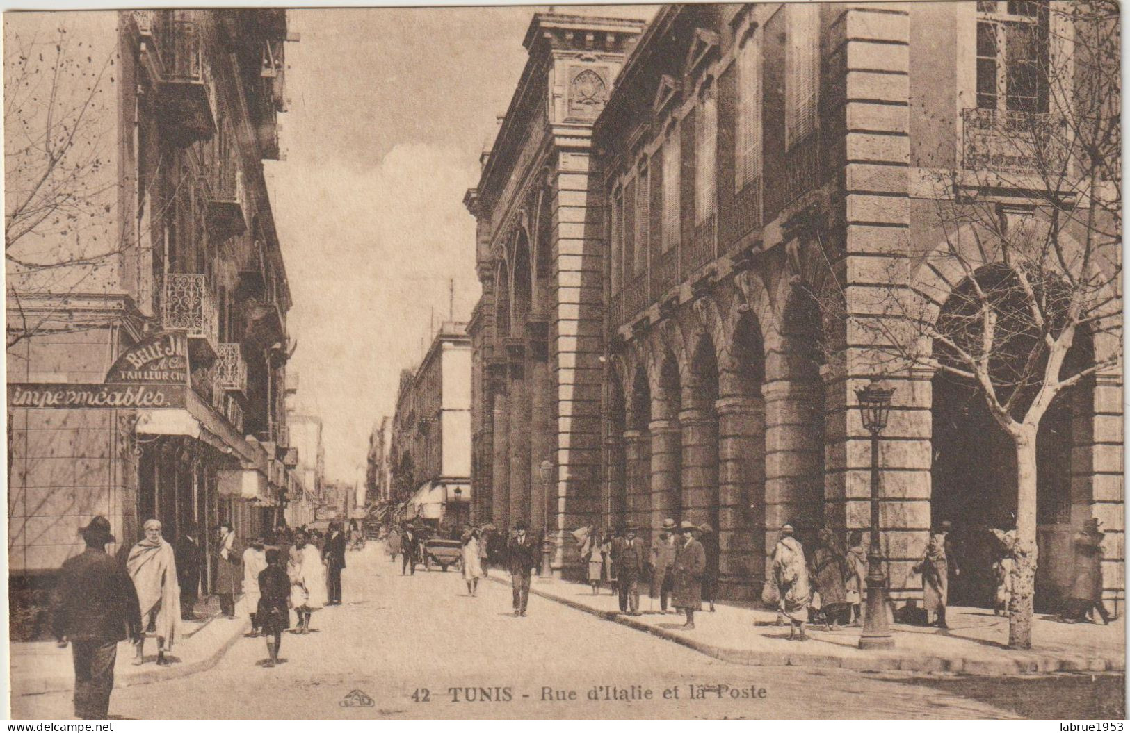 Tunis -Rue D'Italie Et La Poste - (G.2361) - Tunisie