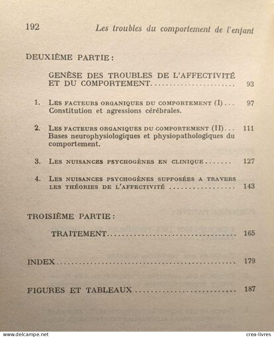 Les Troubles Du Comportement De L'enfant. Preface Du Professeur Robert Laplane - Psychology/Philosophy