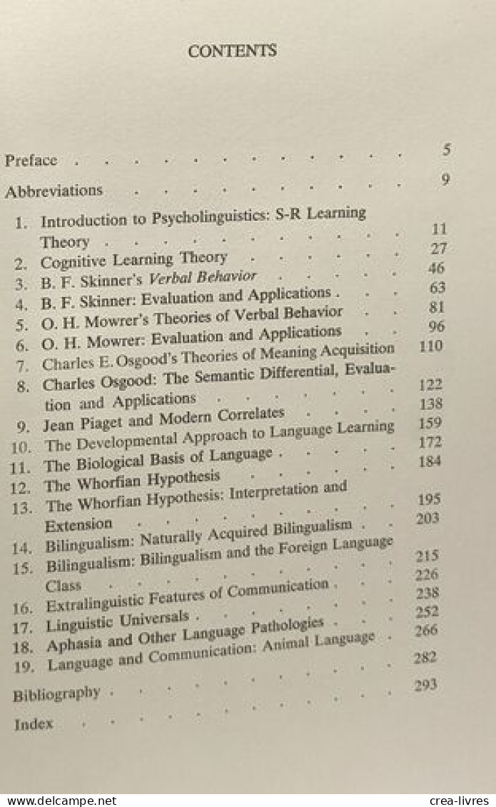 A Survey Of Psycholinguistics - Andere & Zonder Classificatie