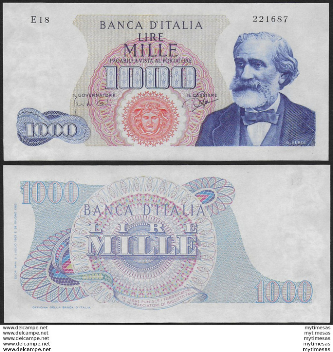 1963 Lire 1.000 Giuseppe Verdi I Tipo FDS Rif. BI 55B Gigante - Other & Unclassified