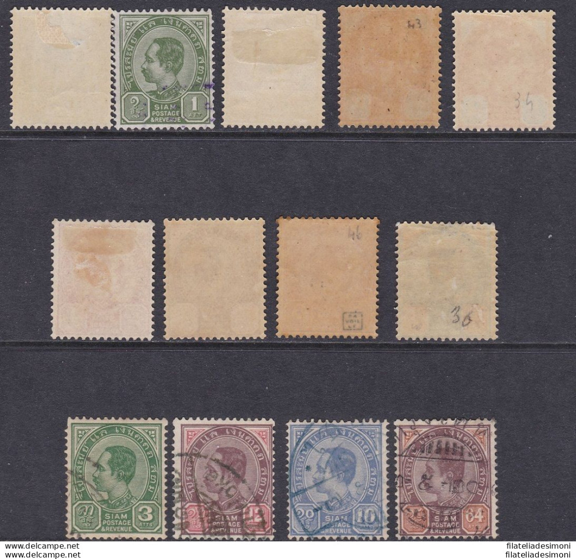 1899-1904 Thailand/Tailandia - SG 67/81 13 Values   MLH/* USED - Thailand