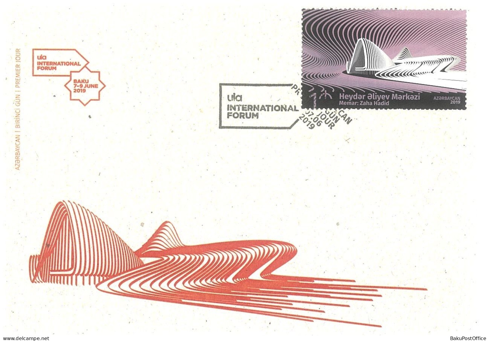 Azerbaijan 2019 FDC First Day Cover International Forum Zara Hadid Architecture - Aserbaidschan